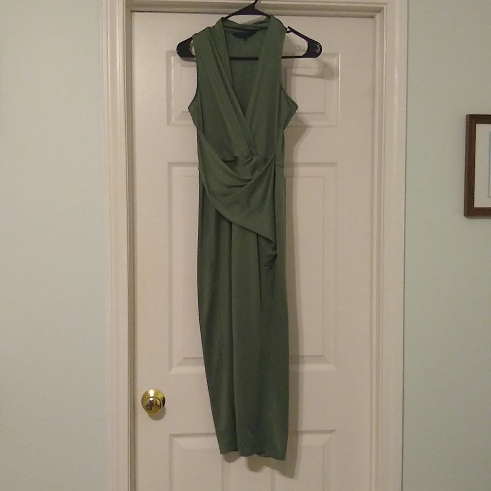Green Wrapped Midi Dress